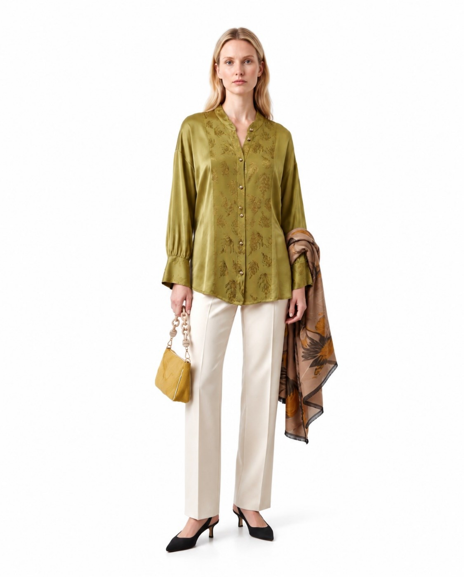 Immagine di Camicia coreana in raso jaquard